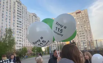 Родители устроили флэшмоб с шарами. Фото donnews.ru