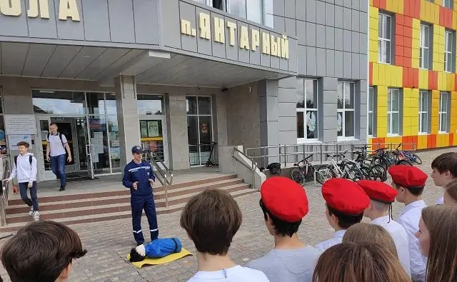 Урок безопасности в школе посёлка Янтарный. Фото donnews.ru