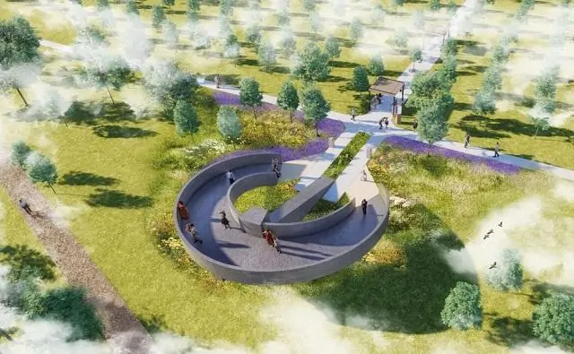 Проект смотровой площадки «Пряжка» в парке имени 70-летия Победы в Великой Отечественной войне в Суворовском.