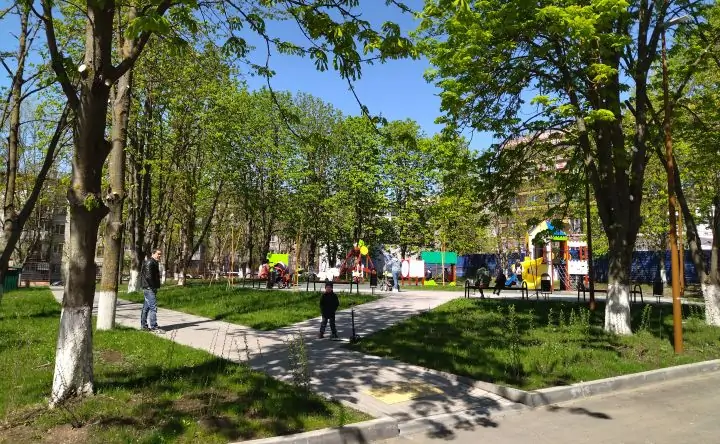 Парк у ростовской детской поликлиники № 45. Фото donnews.ru
