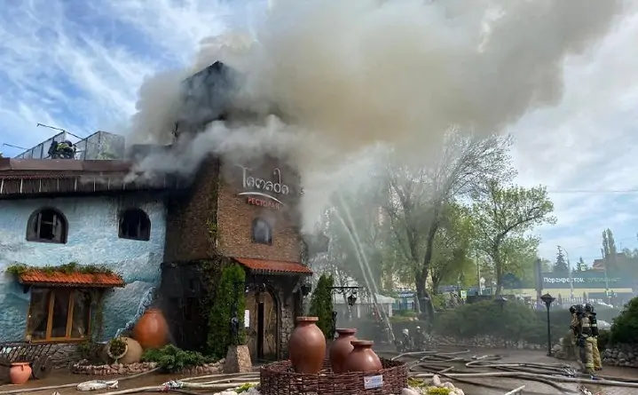 Место пожара. Фото пресс-службы ГУ МЧС по Ростовской области