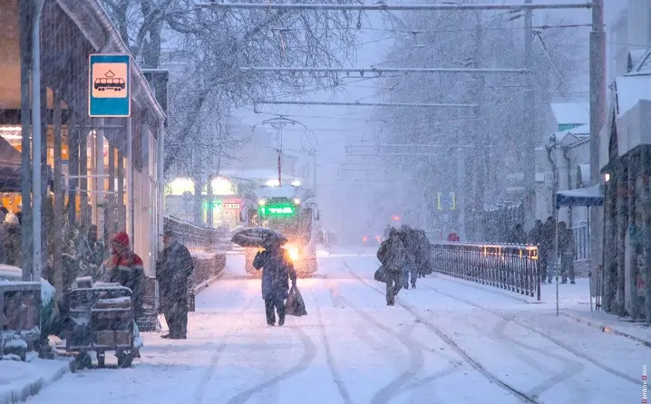 Снегопад в Ростове. Фото Дениса Демкова