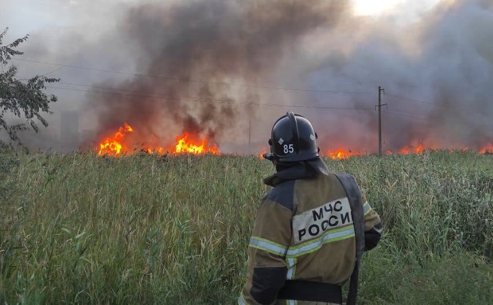 Ландшафтный пожар под Ростовом. Фото ГУ МЧС по Ростовской области.