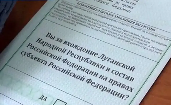 Бюллетень для предстоящего референдума. Скриншот с видео 1tv.ru