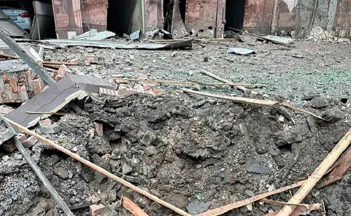 Место взрыва в Таганроге. Фото из Telegram-канала губернатора Василия Голубева