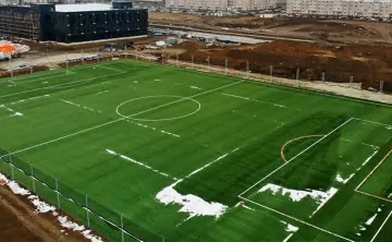 Футбольное поле, проект которого стал предметом иска. Фото пресс-службы ФК "Чайка".