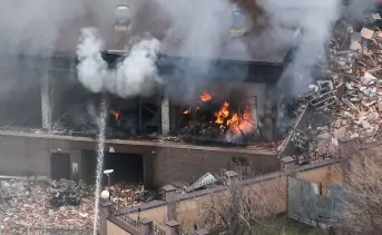 Пожар в здании погрануправления ФСБ в Ростове. Фото Эрика Романенко, ТАСС.