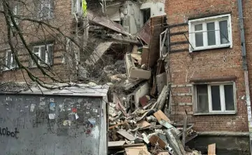 Фото разрушенного дома на Нариманова из Telegram-канала губернатора Ростовской области Василия Голубева