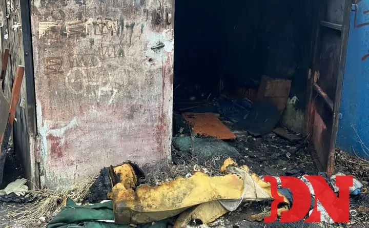 Сгоревший гараж. Фото donnews.ru