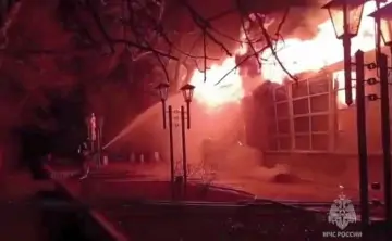 Фото с места пожара пресс-службы ГУ МЧС по Ростовской области