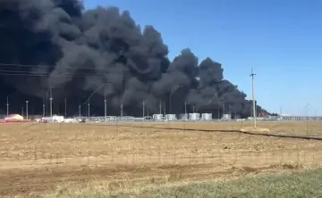 Пожар в Пролетарске. Фото Telegram-канала DonMash