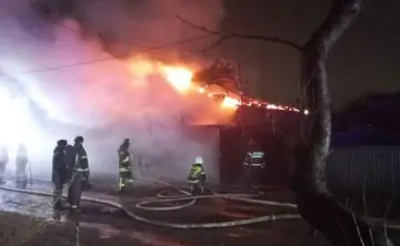 Фото с места пожара пресс-службы ГУ МЧС по Ростовской области