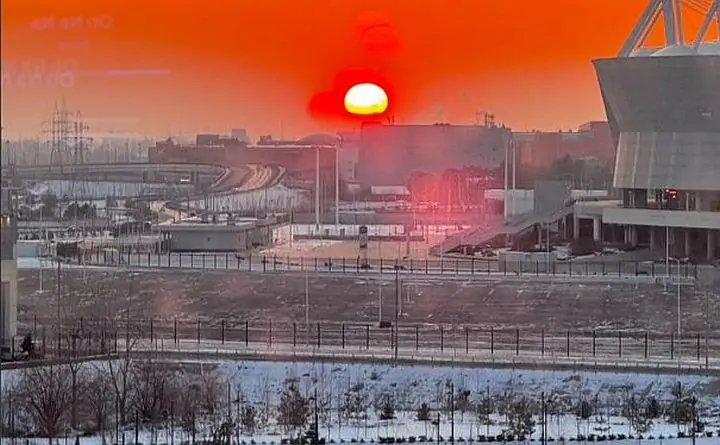 Закат над «Ростов-Ареной». Фото donnews.ru
