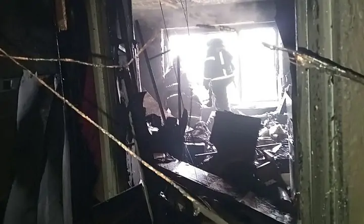Фото с места пожара пресс-службы ГУ МЧС по Ростовской области