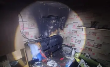 Фото с места пожара ГУ МЧС по Ростовской области