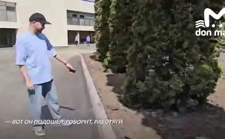 Кусты, куда выбросили телефон. Скриншот с видео из terlegram-канала Don Mash