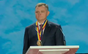 Юрий Слюсарь. Скриншот из трансляции инаугурации