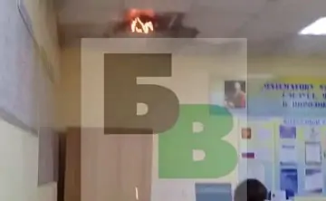 Момент пожара в школе Батайска. Фото издания «Батайское время»