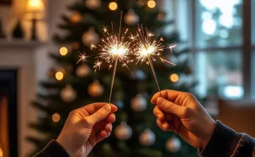 Бенгальские огни. Изображение сгенерировано нейросетью "Алиса"