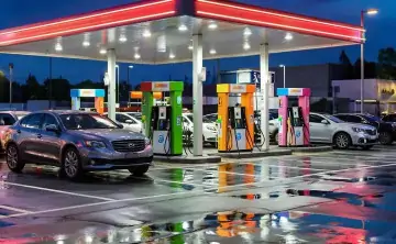 Автозаправка. Изображение сгенерированные нейросетью GigaChat