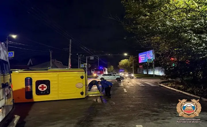 Место ДТП. Фото отдела пропаганды ГИБДД по Ростовской области