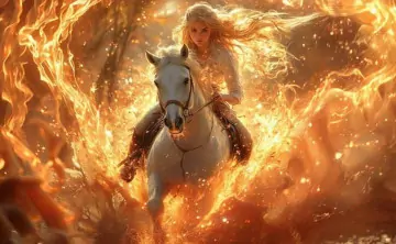 Огненная Лошадь. Картинка сгенерирована нейросетью Mijorney