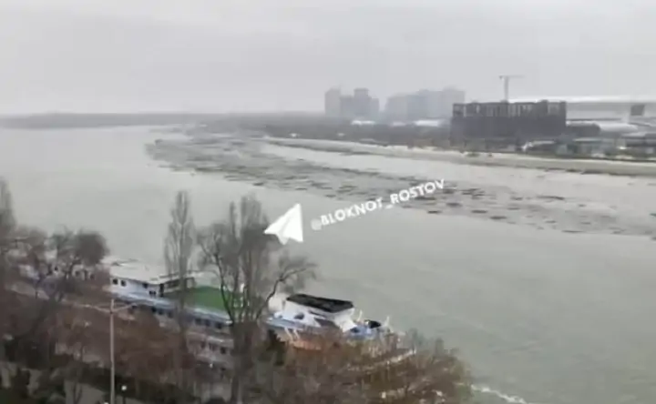 Сгон воды в Дону в Ростове. Фото скриншот видео telegram-канала 