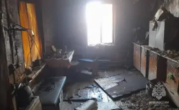 Фото с места пожара в Новошахтинске пресс-службы ГУ МЧС по Ростовской области