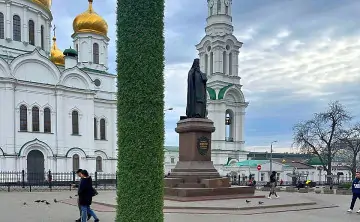 Столб, обтянутый декоративным газоном. Фото администрации Ленинского района Ростова