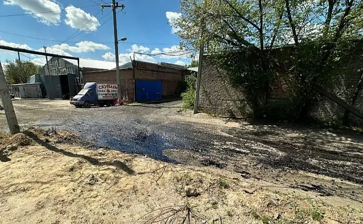 Лужа на Шоссейной. Фото администрации Ленинского района Ростова