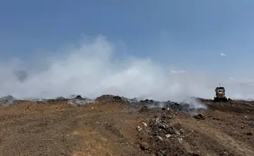 Пожар на полигоне. Фото donland.ru