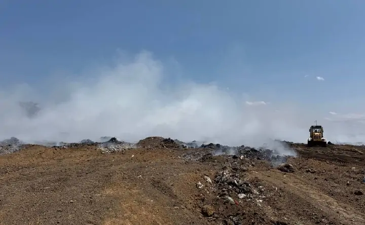 Пожар на полигоне. Фото donland.ru