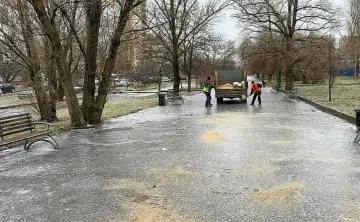 Гололёд в Ростове в декабре 2023 года. Фото пресс-службы администрации Ростова