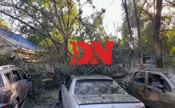 Фото последствий атаки БПЛА в Азове. Фото donnews.ru