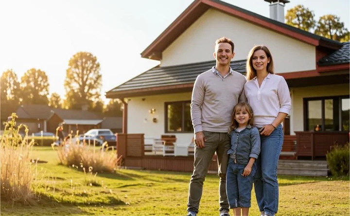 Семья. Фото сгенерировано сетью Kandinsky