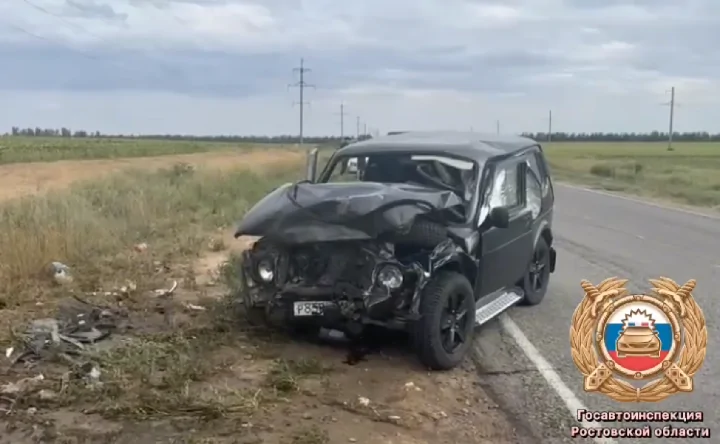 Место ДТП. Скриншот из видео Госавтоинспекции Ростовской области
