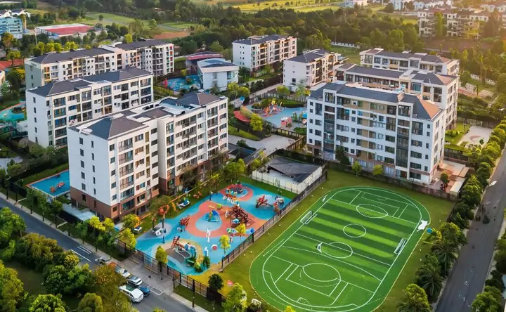 Жилой район. Фото сгенерированные нейросетью GigaChat