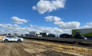 Пробка на М4 «Дон». Фото отдела пропаганды Госавтоинспекции по Ростовской области