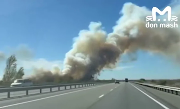 Пожар в Кулешовке. Фото из telegram-канала Don Mash