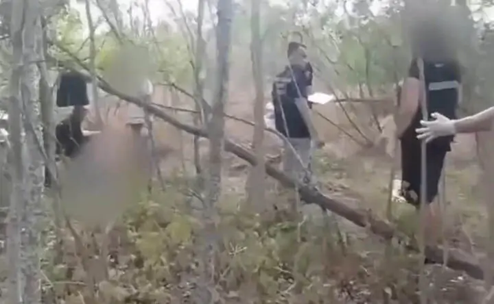 Место, где нашли жертву. Момент из видео региональной пресс-службы регионального Следкома