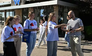 Волонтёры. Фото предоставлено избирательной комиссией Ростовской области