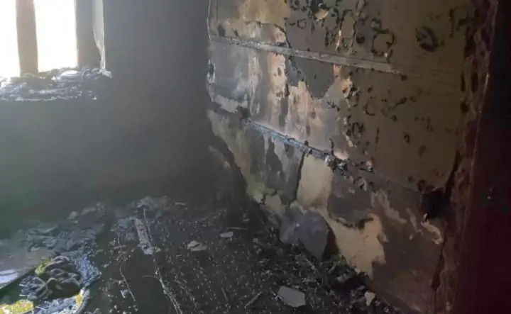 Фото с места пожара пресс-службы ГУ МЧС по Ростовской области