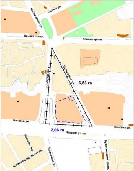 Участок, который распланируют на Шеболдаева — Нансена. Снимок из документа