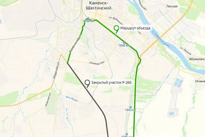 Схема объезда через Каменск-Шахтинский. Фото donland.ru