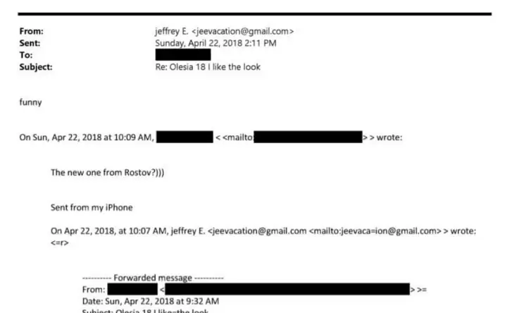 Переписка Эпштейна. Фото с сайта Министерства юстиции США.