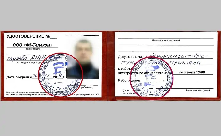 Образец удостоверения. Фото предоставлено пресс-службой ТНС