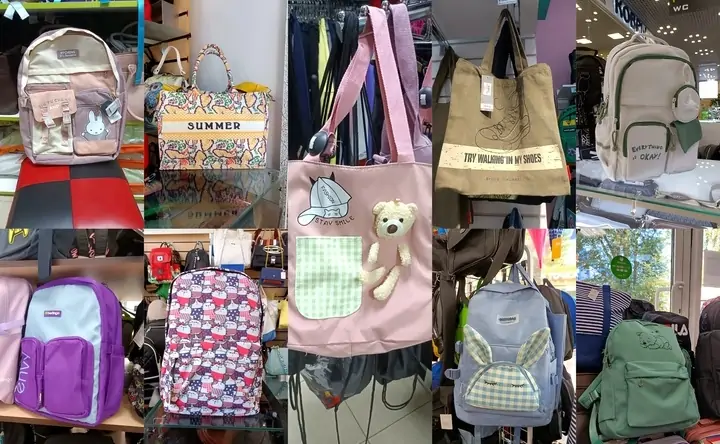 Коллаж с рюкзаками для девочек в ростовских магазинах. Фото donnews.ru