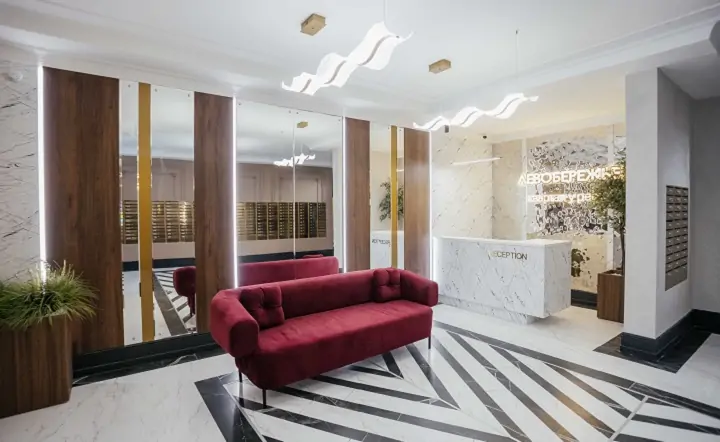 Холл в башне бизнес-класса Prime Life III. Фото ГК «ЮгСтройИнвест»