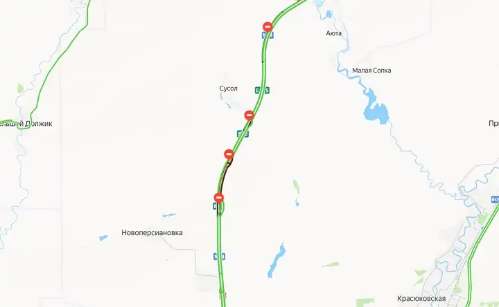 1018 км М4 «Дон». Скриншот сервиса «Яндекс.Карты»