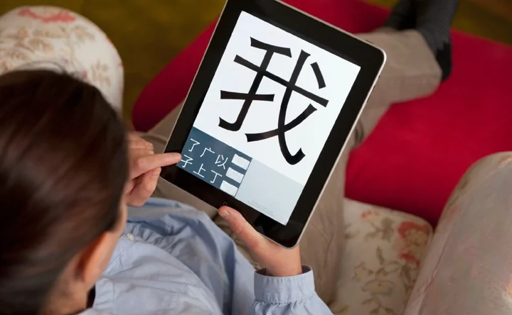 Девушка учить китайский на планшете. Фото donnews.ru